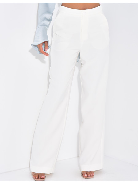 Straight cut high waisted trousers