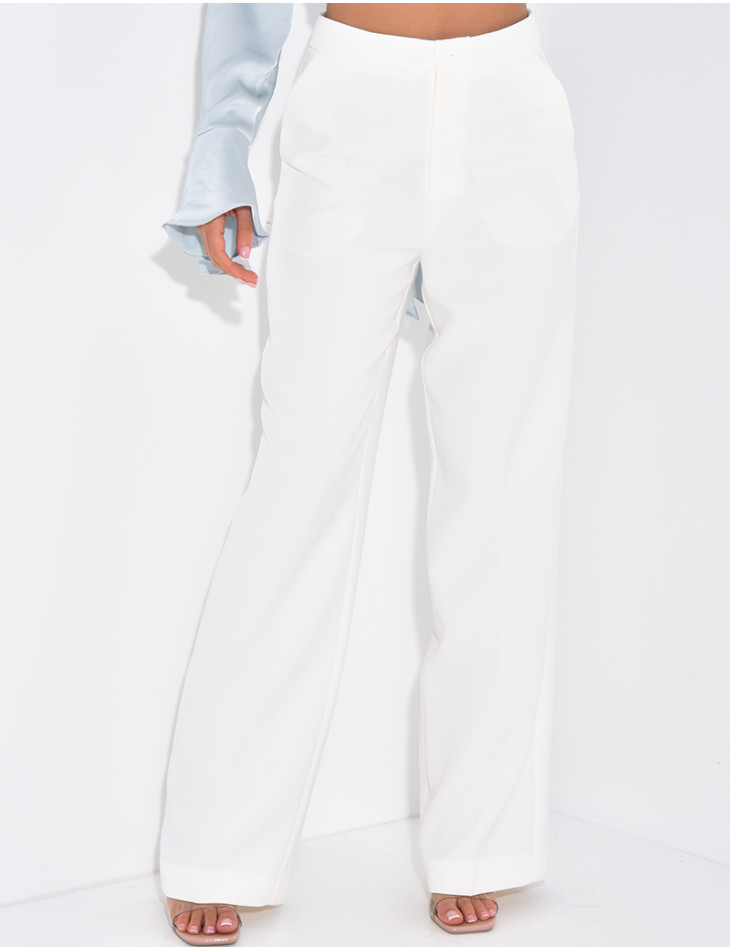 Straight cut high waisted trousers
