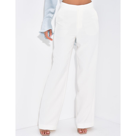 Straight cut high waisted trousers