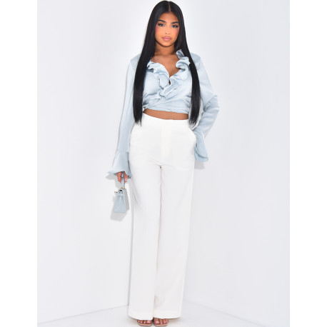 Straight cut high waisted trousers