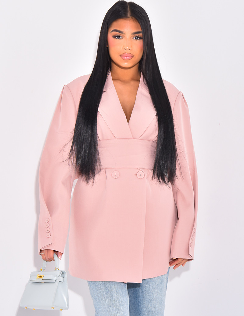 Oversized blazer with wide...