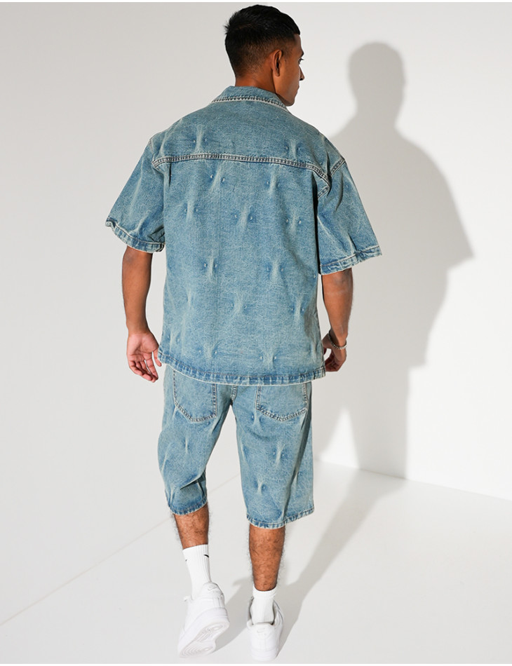 Ensemble en jeans short et chemise