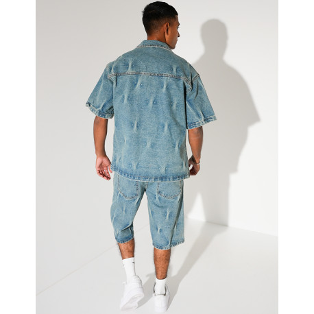 Ensemble en jeans short et chemise