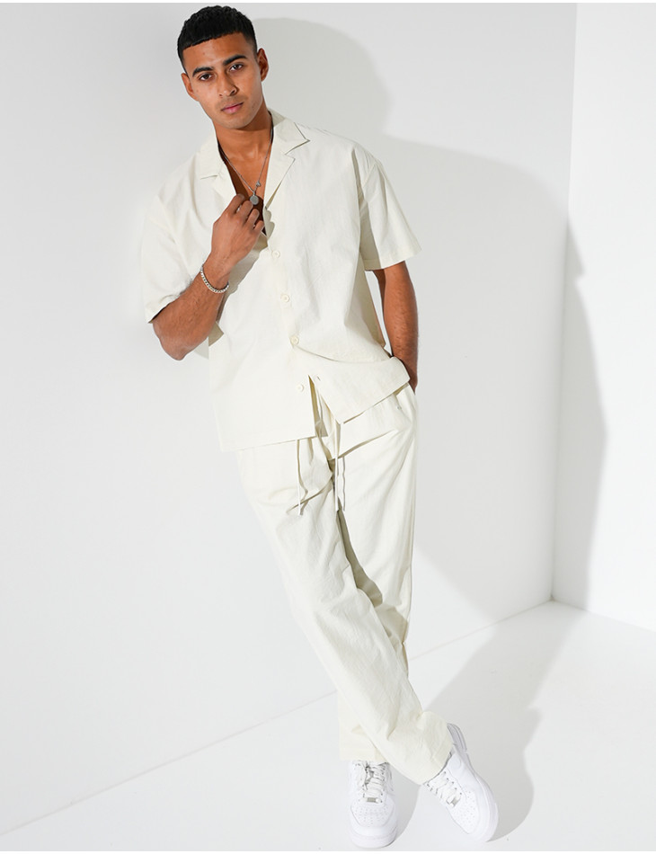 Ensemble pantalon et chemise manches courtes