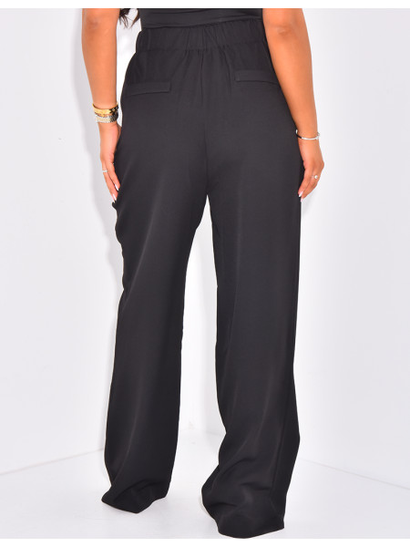 Pantalon de tailleur à pinces coupe large