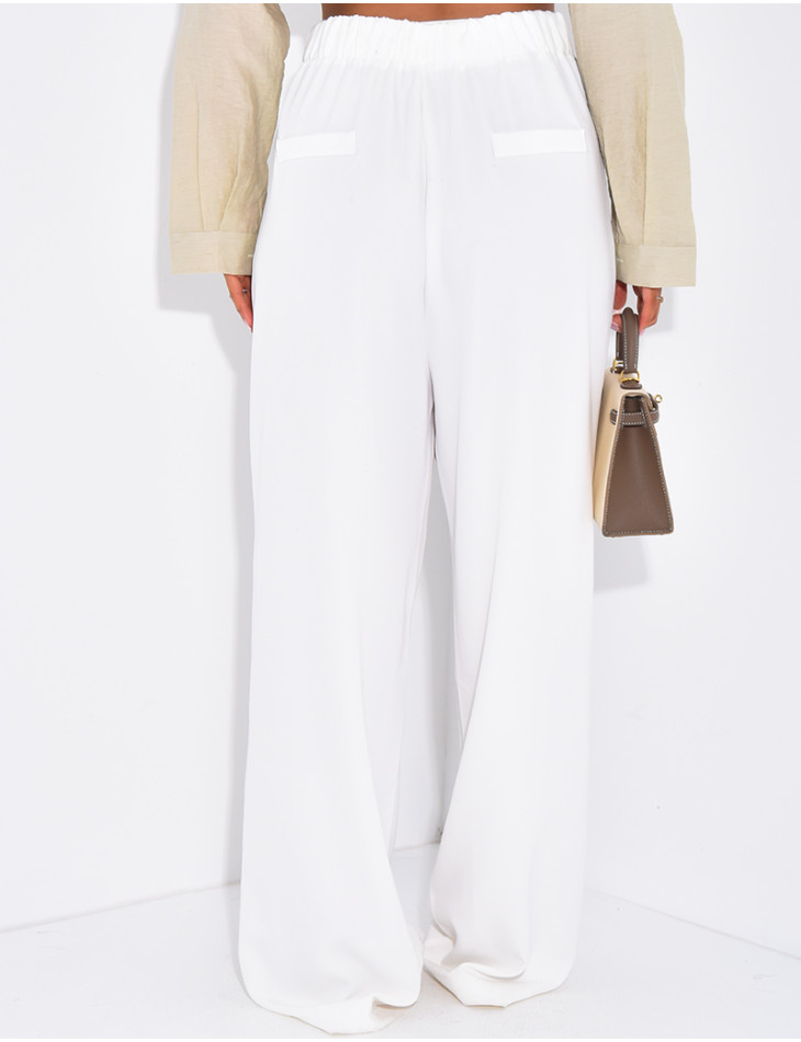 Pantalon de tailleur à pinces coupe large