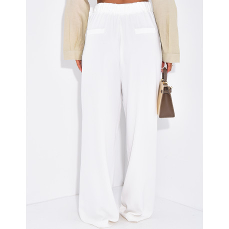 Pantalon de tailleur à pinces coupe large