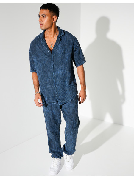 Ensemble en coton pantalon et chemise manches courtes
