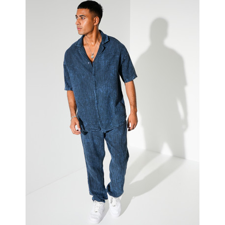 Ensemble en coton pantalon et chemise manches courtes