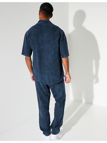 Ensemble en coton pantalon et chemise manches courtes