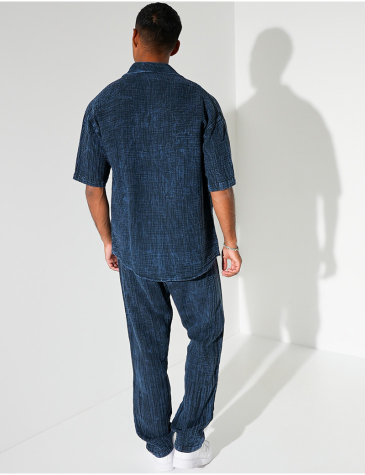 Ensemble en coton pantalon et chemise manches courtes