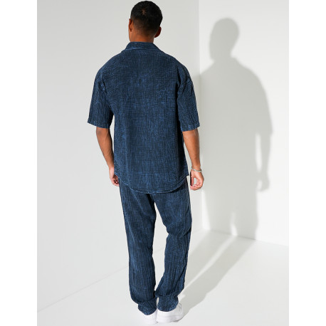 Ensemble en coton pantalon et chemise manches courtes