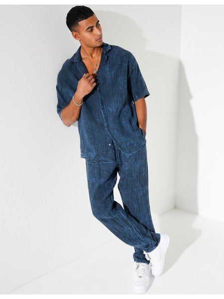 Ensemble en coton pantalon et chemise manches courtes