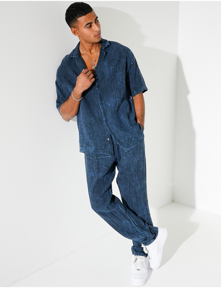 Ensemble en coton pantalon et chemise manches courtes