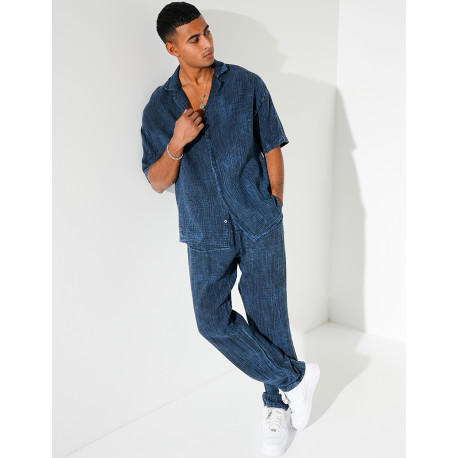 Ensemble en coton pantalon et chemise manches courtes