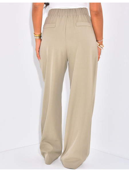 Pantalon de tailleur à pinces coupe large