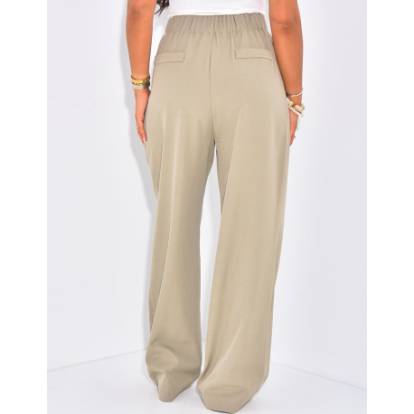 Pantalon de tailleur à pinces coupe large
