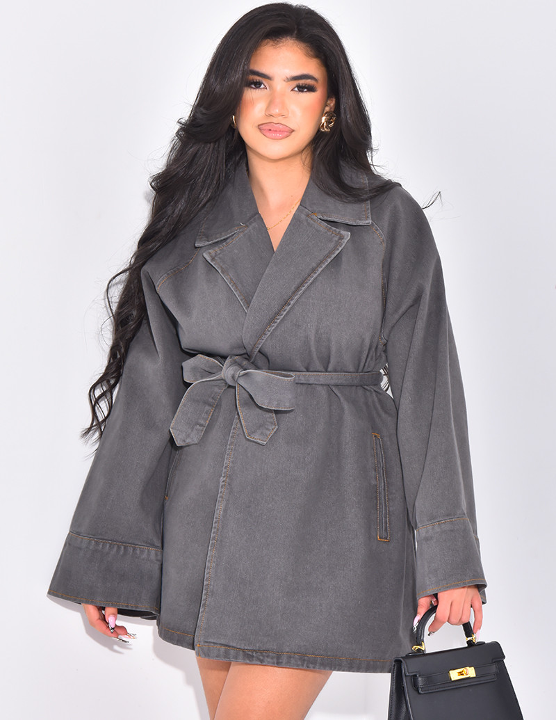 Veste en jeans oversize à...