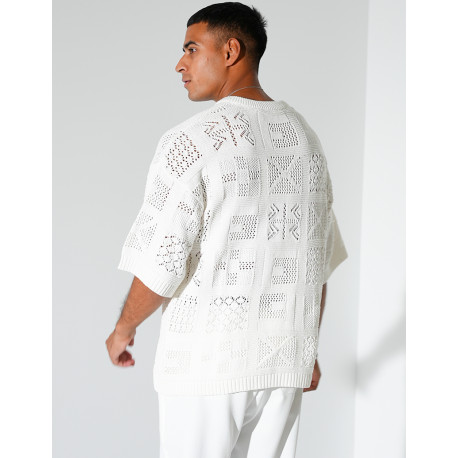 T-shirt ajouré à cordons