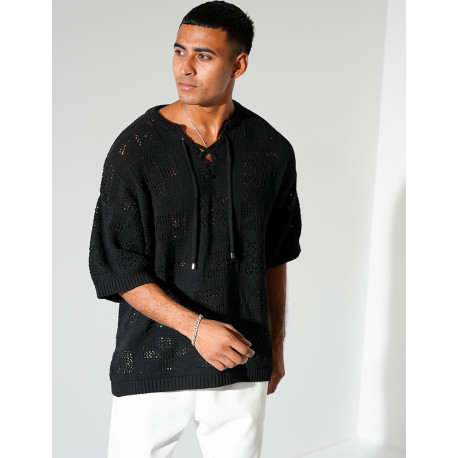 T-shirt ajouré à cordons