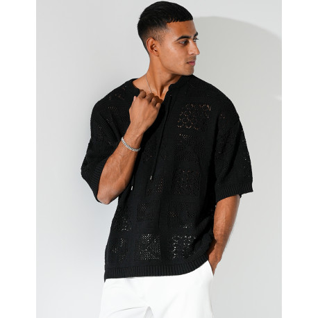 T-shirt ajouré à cordons