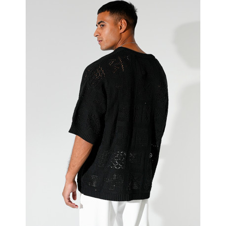 T-shirt ajouré à cordons