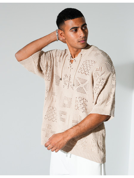 T-shirt ajouré à cordons