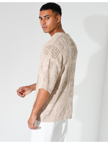 T-shirt ajouré à cordons