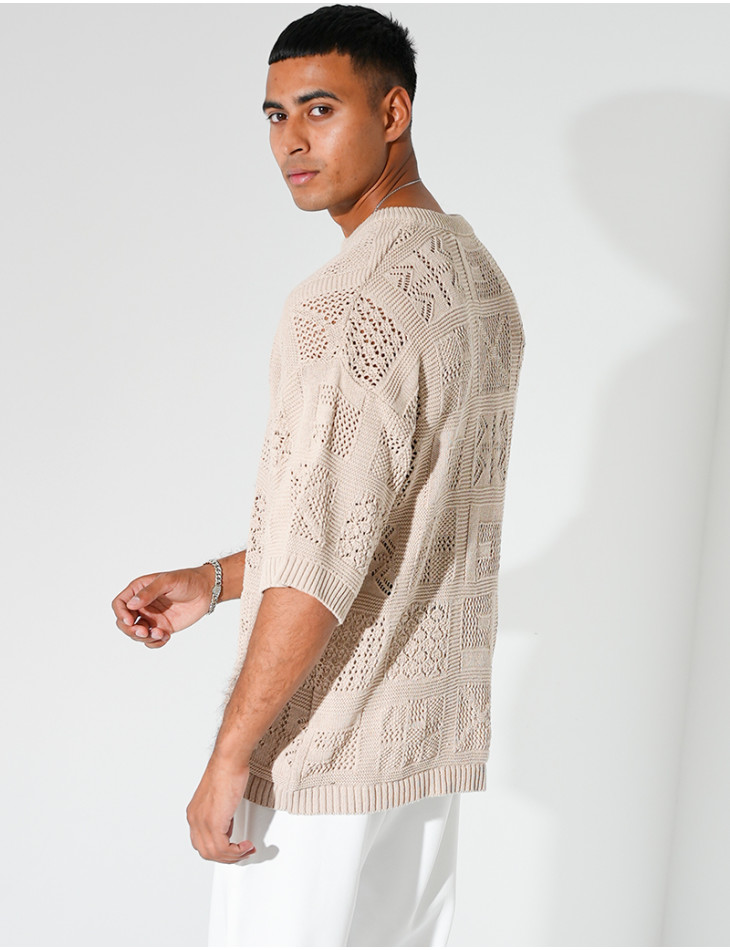 T-shirt ajouré à cordons