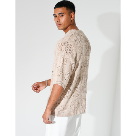 T-shirt ajouré à cordons