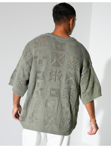 T-shirt ajouré à cordons