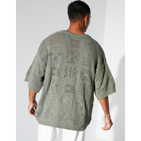 T-shirt ajouré à cordons