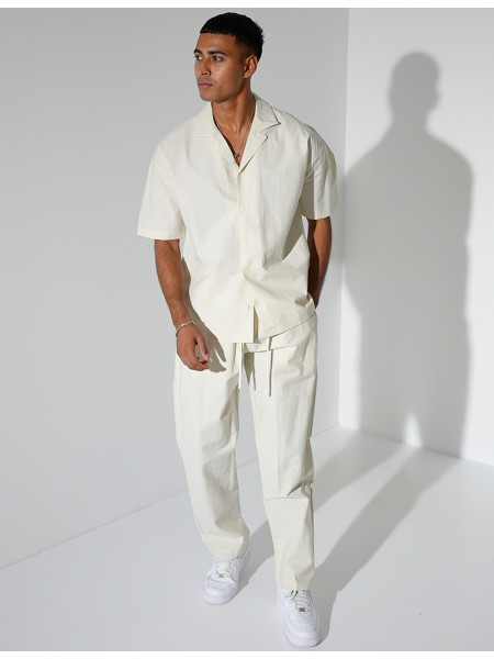 Ensemble pantalon et chemise manches courtes