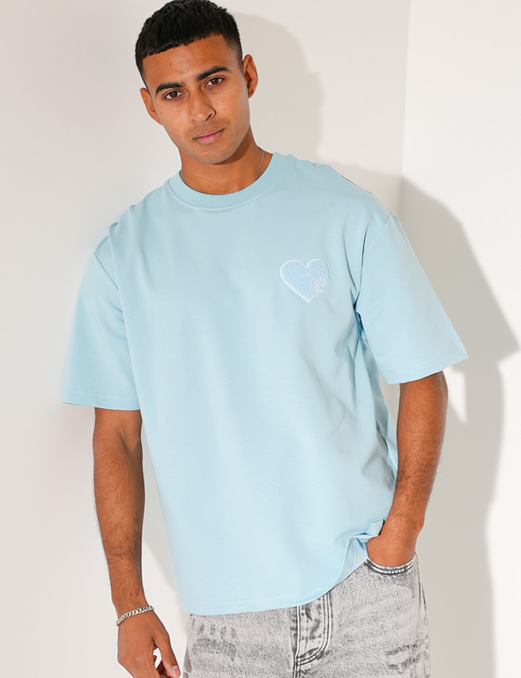 T-shirt coeur brodé