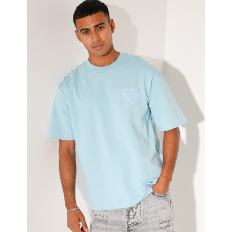 T-shirt coeur brodé