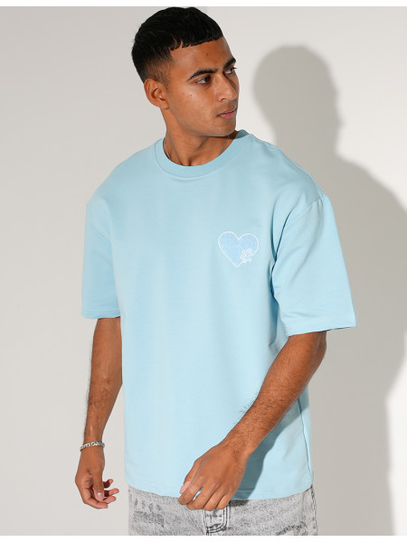 T-shirt coeur brodé