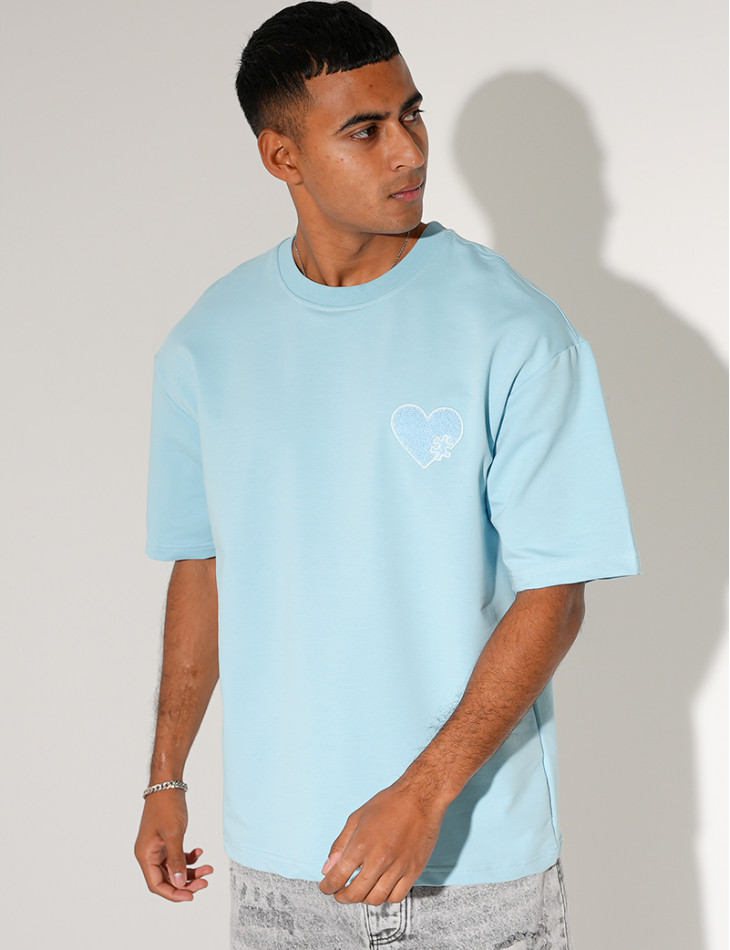 T-shirt coeur brodé