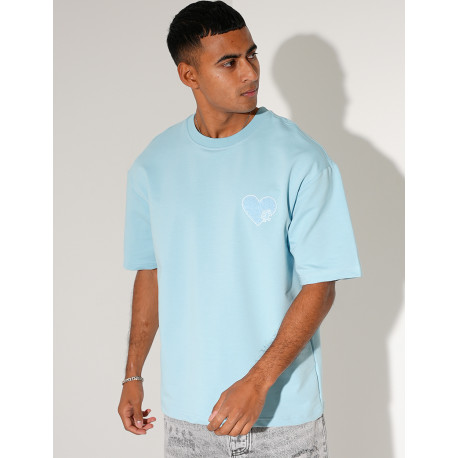 T-shirt coeur brodé