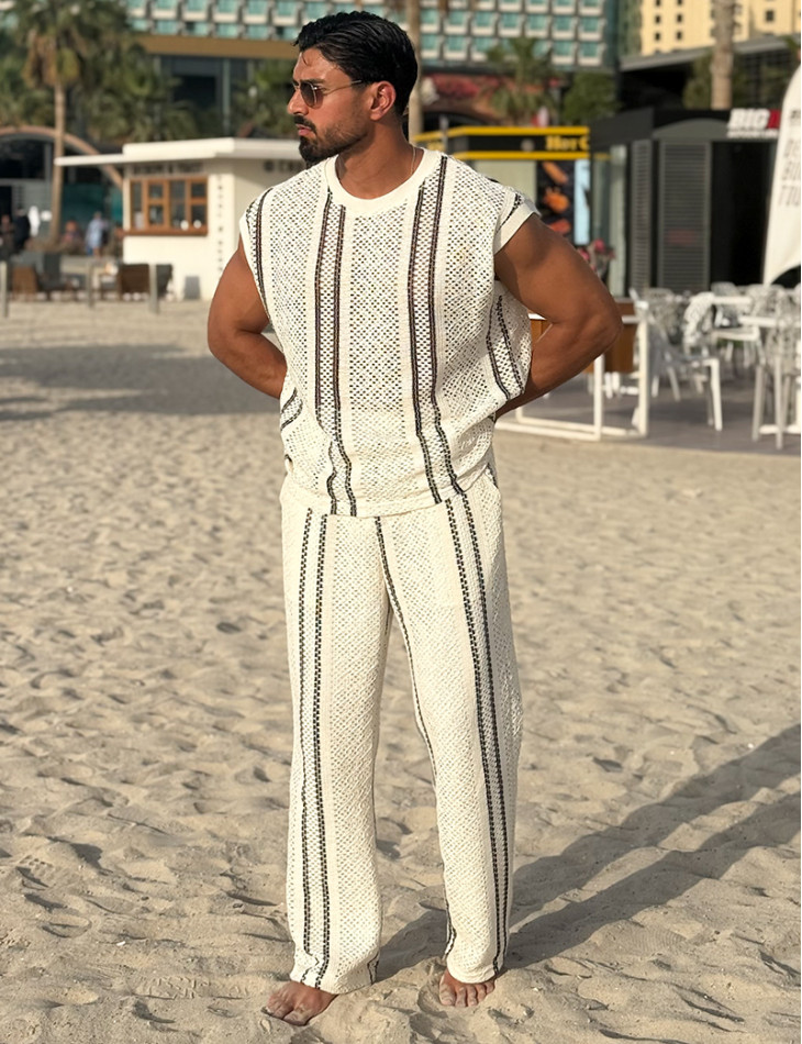 Ensemble ajouré pantalon et t-shirt sans manches