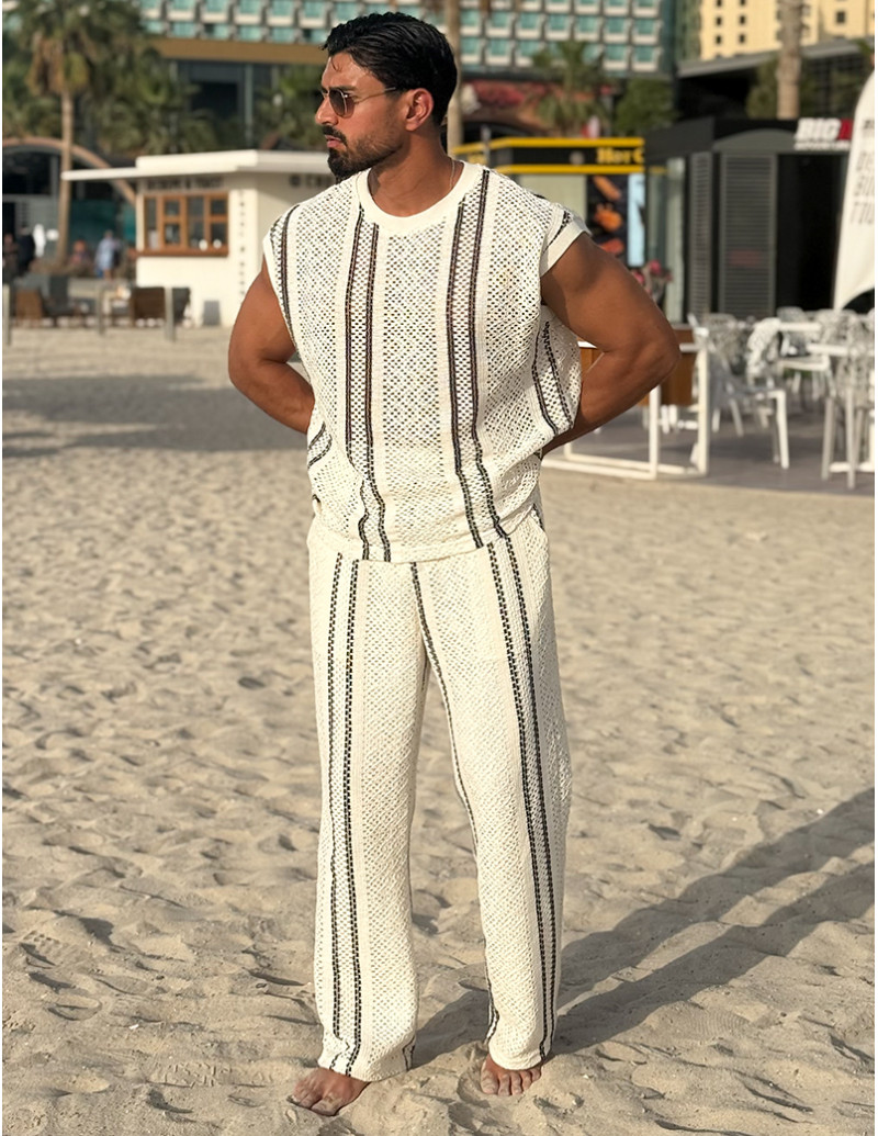 Ensemble ajouré pantalon et...