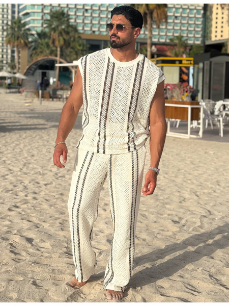 Ensemble ajouré pantalon et t-shirt sans manches