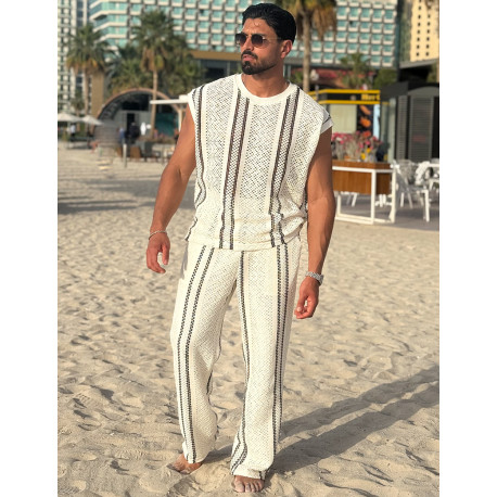 Ensemble ajouré pantalon et t-shirt sans manches