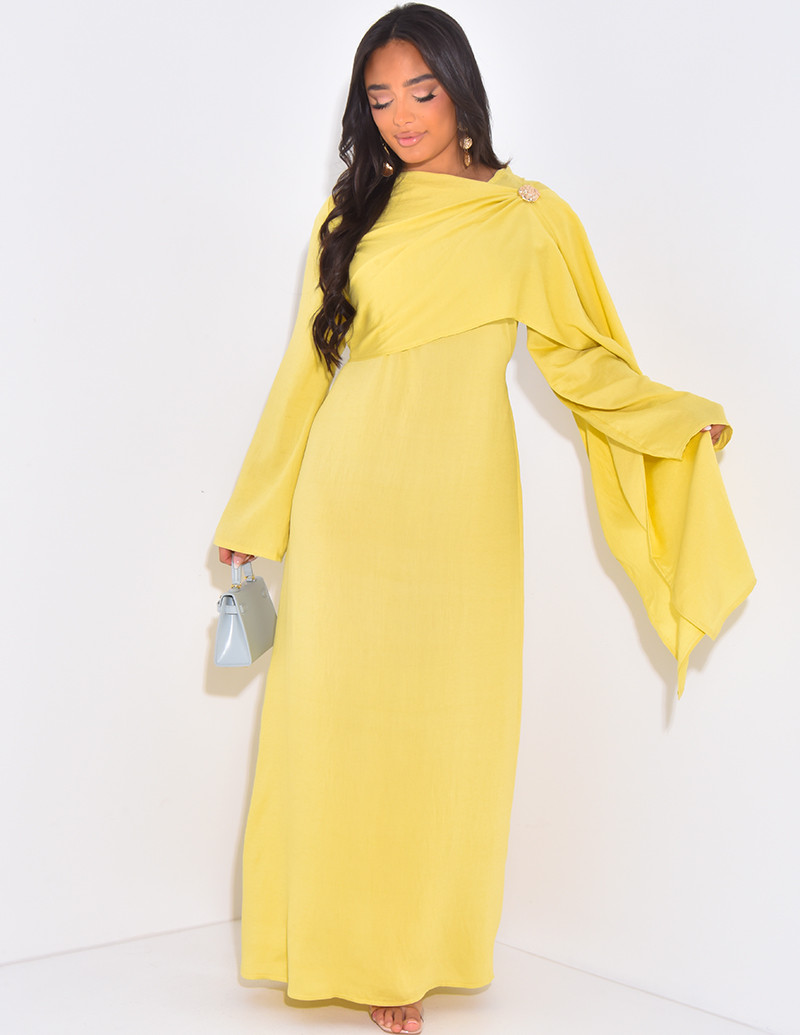 Robe en lin avec cape &...
