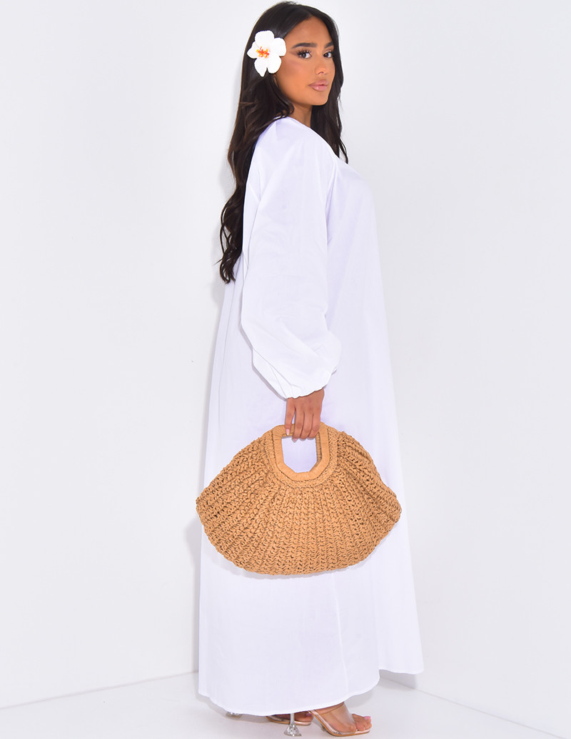 Flared long dress, long...