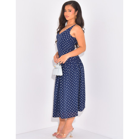 Dress with thin straps and polka dots