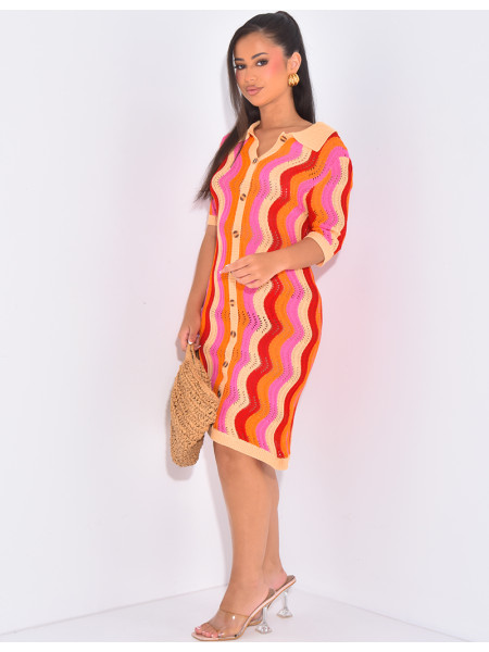 Robe de plage mi-longue en crochet