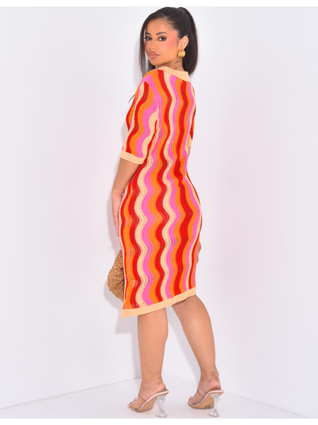 Robe de plage mi-longue en crochet