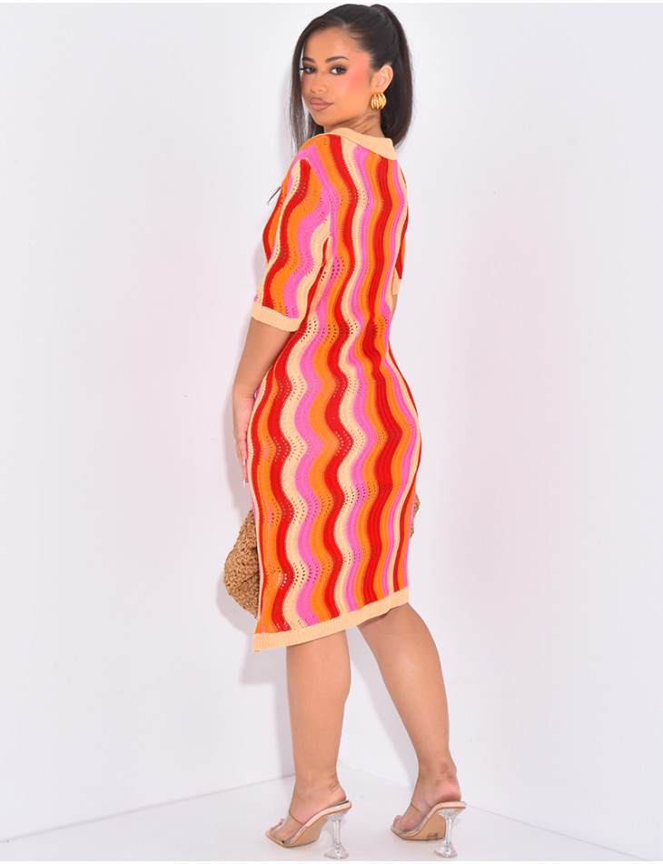 Robe de plage mi-longue en crochet