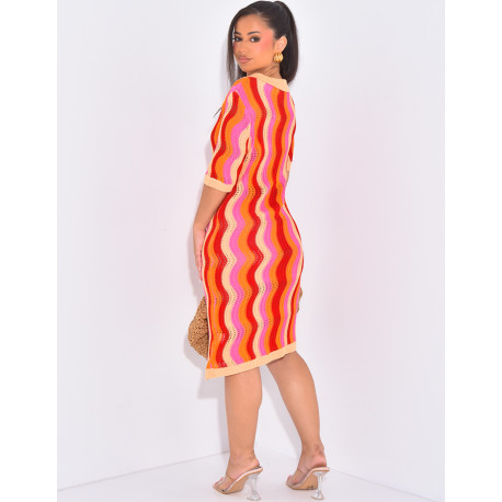 Robe de plage mi-longue en crochet