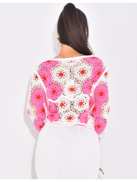Top en crochet à motifs